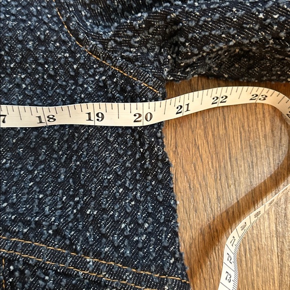 GANNI Short Sleeve Fluffy Denim Mini Dress Sz 40 - Picture 6 of 8